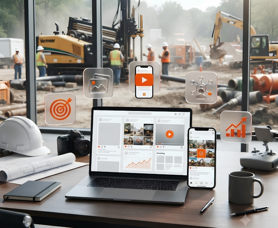 Social media content plan for a trenchless contractor managed by Trenchless Marketing Agency.